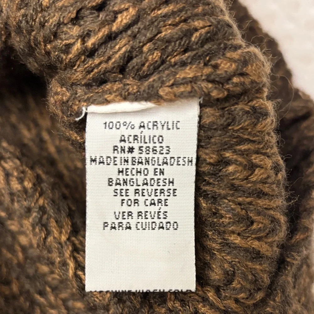 Cozy Brown Cowl Neck Women's Sweater Size Large
